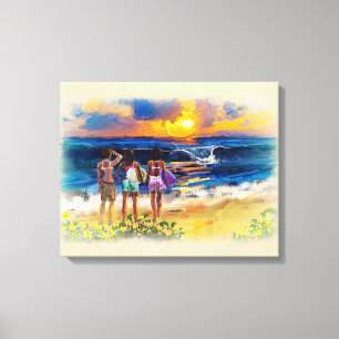 Toile Filles hawaïennes de surf