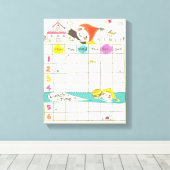 Toile Filles jouant selon l'école et l'horaire (Insitu (Plancher de Bois))