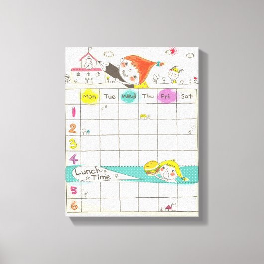 Toile Filles jouant selon l'école et l'horaire (Recto)