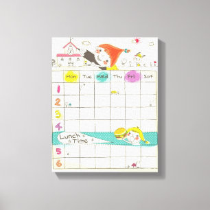 Toile Filles jouant selon l'école et l'horaire