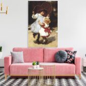 Toile Filles sautant avec une corde de saut (Insitu(Salon))