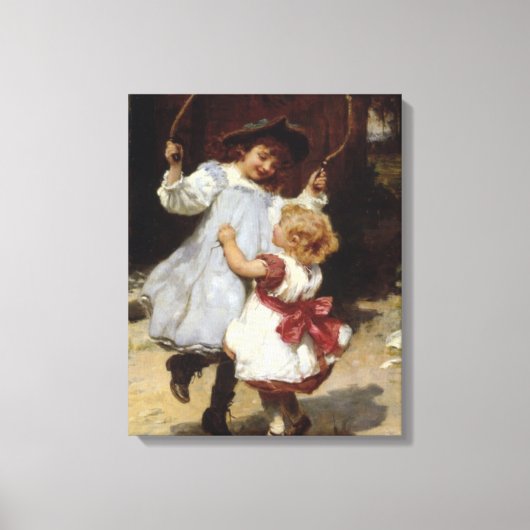 Toile Filles sautant avec une corde de saut (Recto)