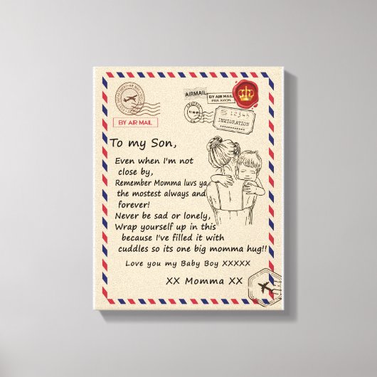 Toile Fils d'amour | Lettre À Ma Fille Vous Aime Bébé Ga (Recto)