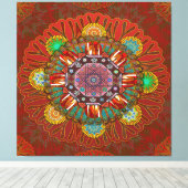 Toile Filtre Floral Rouge de Squire Manipur Mandala (Insitu (Plancher de Bois))