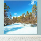 Toile fin de l'hiver dans la pelouse finlandaise (Insitu (Plancher de Bois))