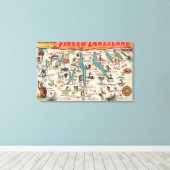 Toile Fingerlakes, New York - Carte détaillée (Insitu (Plancher de Bois))