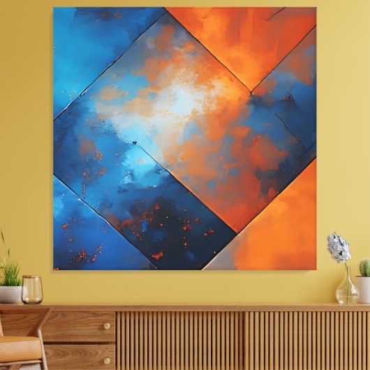 Toile Fire and Blue Abstraction (Insitu(Salon))