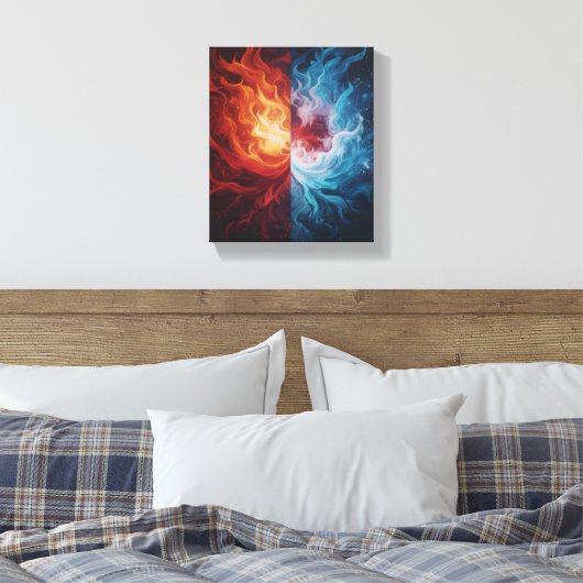 Toile Fire and Ice Abstract Elemental Dualism Art (Insitu(Chambre))