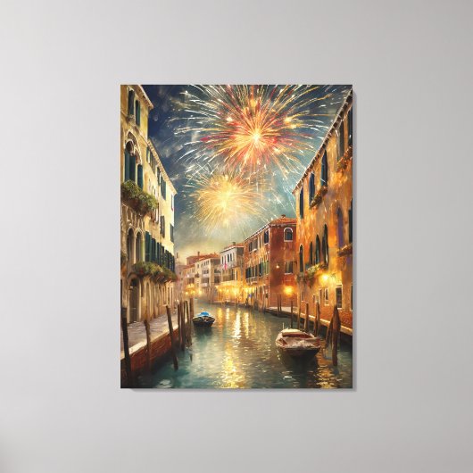 Toile Fireworks over Venice Canvas Wall Art (Recto)