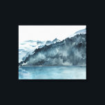 Toile Fjords d'hiver<br><div class="desc">Winter Fjords II par Jennifer Paxton Parker. Dispose de fjords aquarelle dans un cadre serein et bleu.</div>