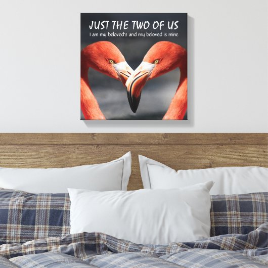 Toile Flamant chrétien RIEN QUE TOUS LES DEUX Écriture (Insitu(Chambre))