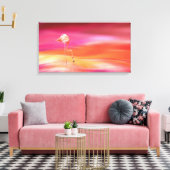 Toile Flamant rose à Sunset (Insitu(Salon))