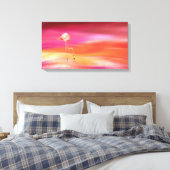 Toile Flamant rose à Sunset (Insitu(Chambre))