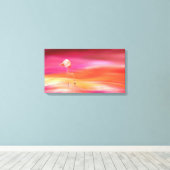 Toile Flamant rose à Sunset (Insitu (Plancher de Bois))
