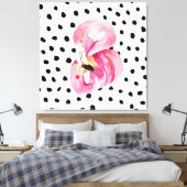 Toile Flamant rose Aquarelle Exotique Rose Moderne Avec (Insitu(Chambre))