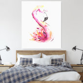 Toile Flamant rose aquarelle | Flamant rose drôle (Insitu(Chambre))