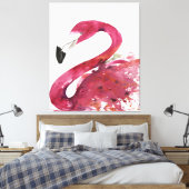 Toile Flamant rose | Aquarelle mignonne Flamant rose cad (Insitu(Chambre))