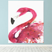 Toile Flamant rose | Aquarelle mignonne Flamant rose cad (Insitu (Plancher de Bois))