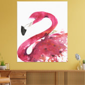 Toile Flamant rose | Aquarelle mignonne Flamant rose cad (Insitu(Salon))