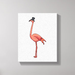 Toile Flamant rose avec Casquette