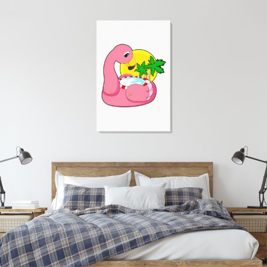 Toile Flamant rose avec piscine (Insitu(Chambre))