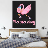 Toile Flamant rose cool Flamazing Dabbing (Insitu(Chambre))
