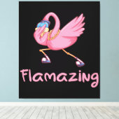 Toile Flamant rose cool Flamazing Dabbing (Insitu (Plancher de Bois))