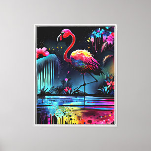 Toile Flamant rose dans un lac-63852