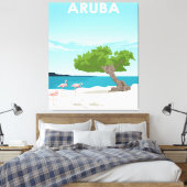 Toile Flamant rose de voyage de l'île Aruba | Flamant ro (Insitu(Chambre))