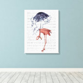 Toile Flamant rose et parasol (Insitu (Plancher de Bois))