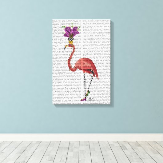 Toile Flamant rose Mardi Gras Complet (Insitu (Plancher de Bois))