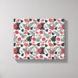 Toile Flamant rose motif sans couture avec arrière - pla