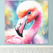 Toile Flamant rose Rainbow Birds 2 (Insitu (Plancher de Bois))