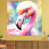 Toile Flamant rose Rainbow Birds 2 (Insitu(Salon))