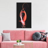 Toile Flamant rose rose de peinture Abstrait sur bBlack (Insitu(Salon))