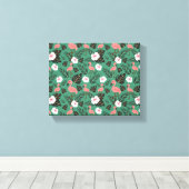 Toile Flamant rose rose motif transparent sur arrière -  (Insitu (Plancher de Bois))