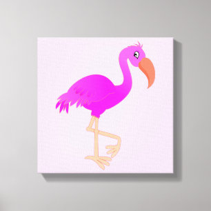 Toile Flamant rose rose - vos couleurs