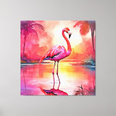 Toile Flamant rose tropicale dynamique (Recto)