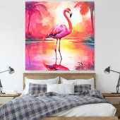 Toile Flamant rose tropicale dynamique (Insitu(Chambre))