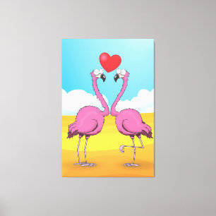 Toile Flamants Roses