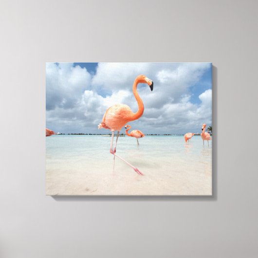 Toile Flamants roses Beach Aruba (Recto)
