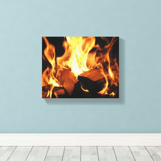Toile Flames on Burning Logs (Insitu (Plancher de Bois))