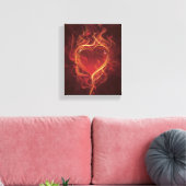 Toile FlamingFlamingHeart feu d'amour rouge foncé flamme (Insitu(Salon))