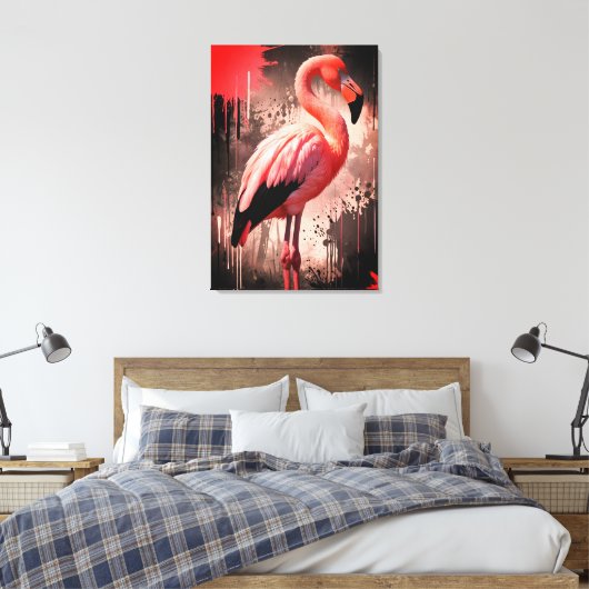 Toile Flamingo Canvas Wall Art (Insitu(Chambre))