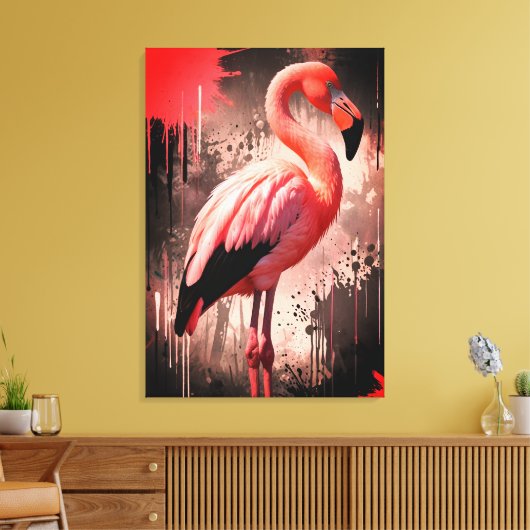 Toile Flamingo Canvas Wall Art (Insitu(Salon))