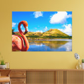 Toile Flamingo des Caraïbes à St kitts Triptych (Insitu(Salon))