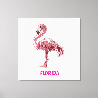 Toile Flamingo gemalter pinker Flamingo 