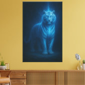 Toile Flamme Bleue Éclair Tigre Blanc – Tempête Céleste (Insitu(Salon))
