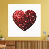 Toile Flamme de parties scintillant de coeur rouge foncé (Insitu(Salon))