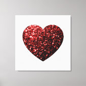 Toile Flamme de parties scintillant de coeur rouge foncé (Recto)